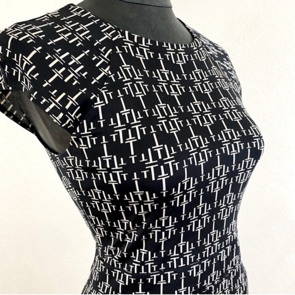 Elegant Black and White Patterned Dress